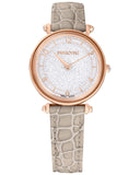 Swarovski Crystalline Wonder Silver Dial Beige Leather Strap Watch for Women - 5656899 Buy Now By Swarovski