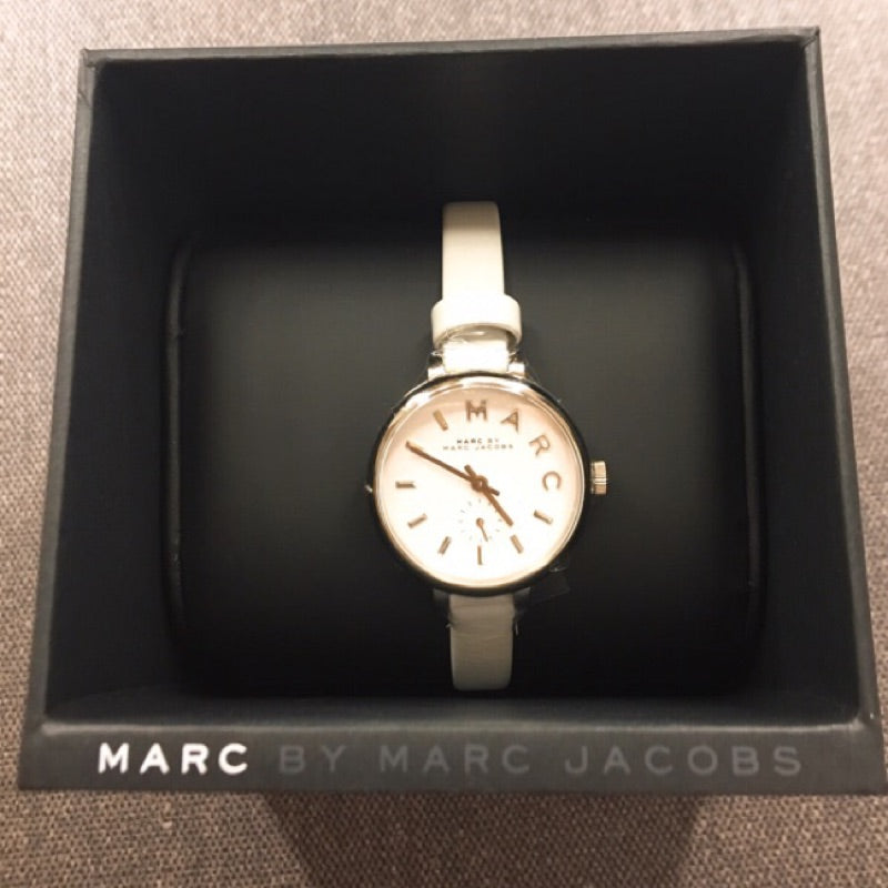Marc Jacobs Sally White Dial White Leather Strap Watch for Women - MBM1350 Buy Now By Marc Jacobs