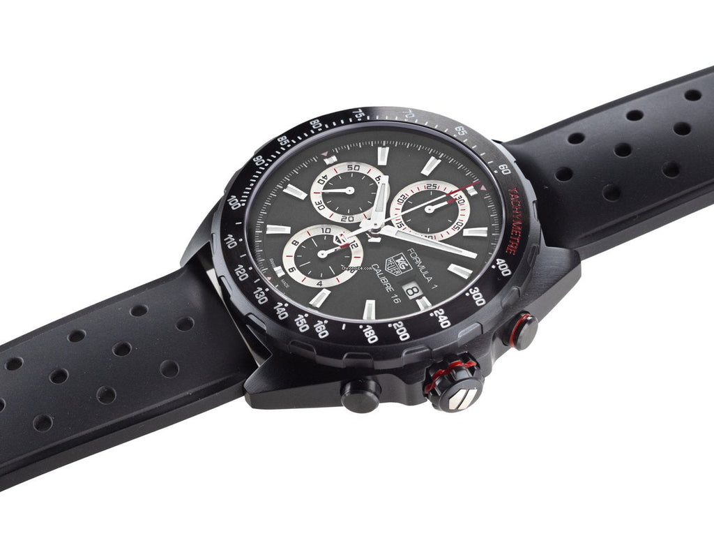 Tag Heuer Formula 1 Automatic Chronograph Black Dial Black Leather Strap Watch for Men - CAZ2011.FT8024 Buy Now By Tag Heuer