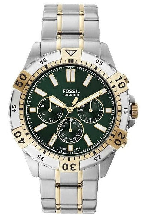 Fossil Garrett Chronograph Green Dial Two Tone Steel Strap Watch for Men - FS5622 Buy Now By Fossil