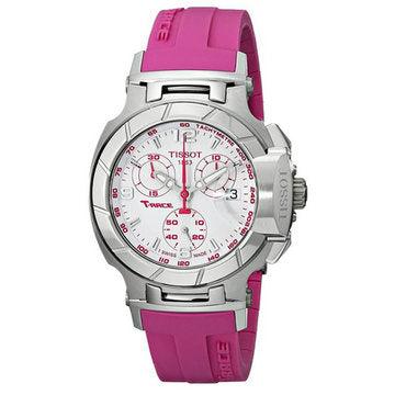 Tissot T Race Chronograph White Dial Pink Rubber Strap Watch for Women - T048.217.17.017.01 Buy Now By Tissot