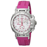 Tissot T Race Chronograph White Dial Pink Rubber Strap Watch for Women - T048.217.17.017.01 Buy Now By Tissot