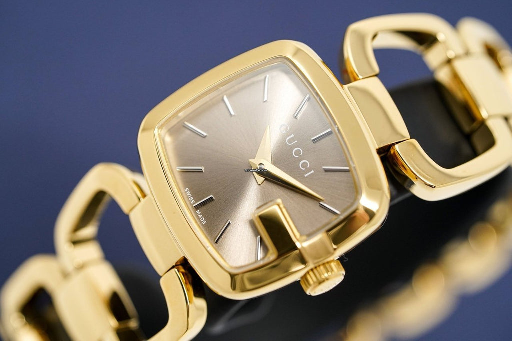 Gucci G Gucci Sunbrushed Brown Dial Rose Gold Steel Strap Watch For Women - YA125511 Buy Now By Gucci