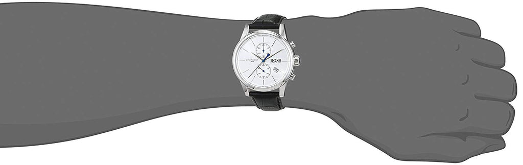Hugo Boss Jet Silver Dial Black Leather Strap Watch for Men - 1513282 Buy Now By Hugo Boss