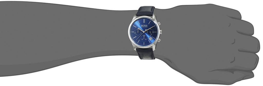 Hugo Boss Time One Blue Dial Black Leather Strap Watch for Men - 1513431 Buy Now By Hugo Boss
