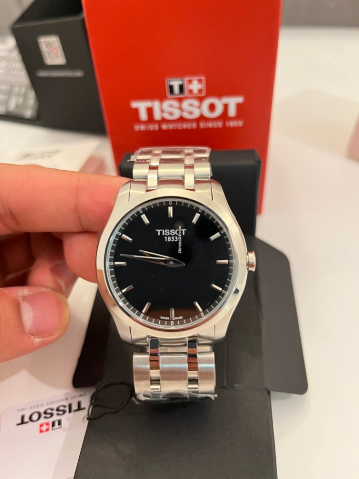 Tissot T Trend Couturier Chronograph Black Dial Silver Steel Strap Watch For Men - T035.410.11.051.00 Buy Now By Tissot