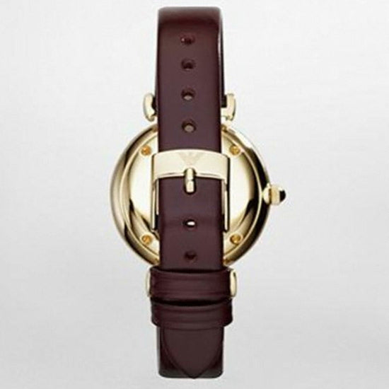 Emporio Armani Gianni T Bar Burgundy Dial Burgundy Leather Strap Watch For Women - AR1757 Buy Now By Emporio Armani
