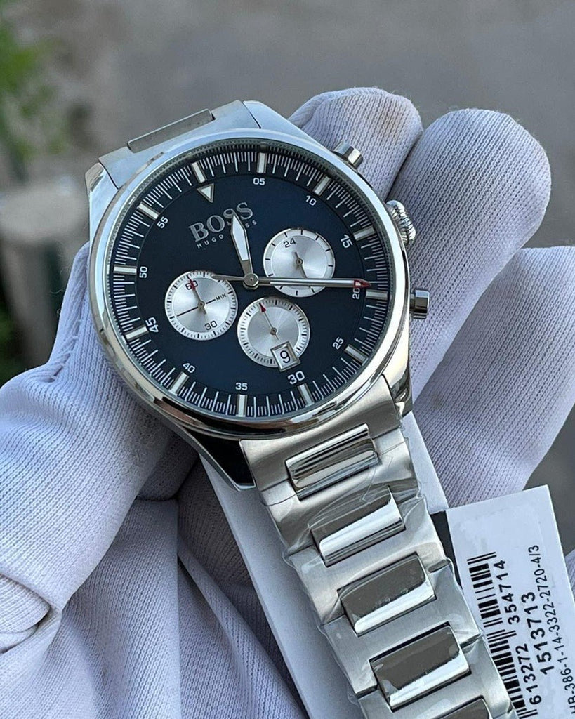 Hugo Boss Pioneer Blue Dial Silver Steel Strap Watch for Men - 1513713 Buy Now By Hugo Boss