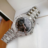 Bulova Crystal Collection Chronograph Black Dial Two Tone Steel Strap Watch for Men - 96C126 Buy Now By Bulova