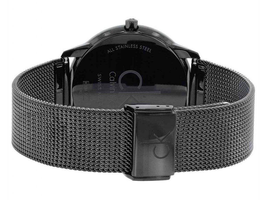 Calvin Klein Minimal Black Dial Black Mesh Bracelet Watch for Men - K3M214X1 Buy Now By Calvin Klein