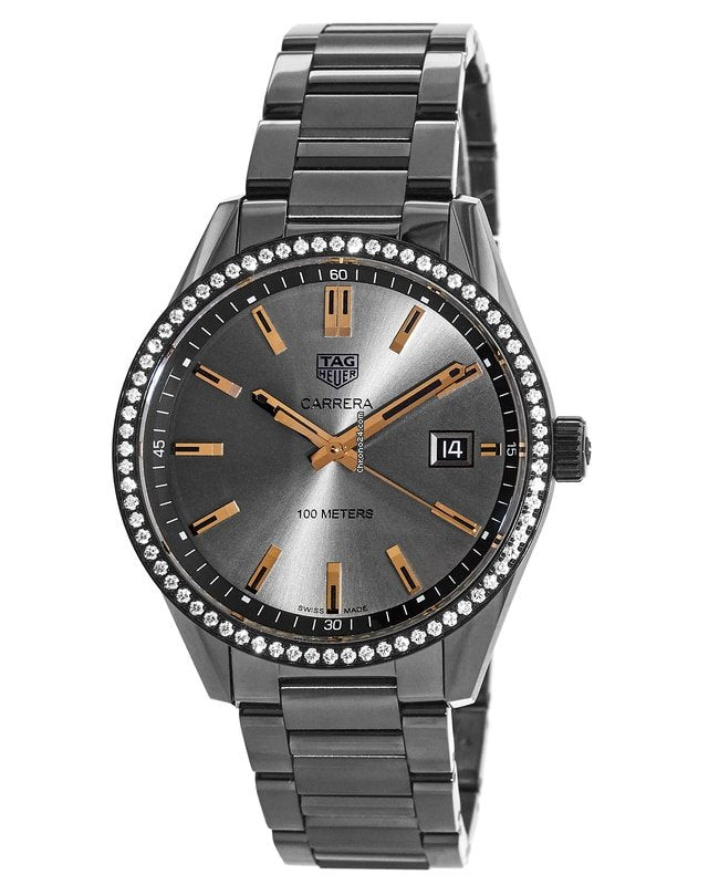 Tag Heuer Carrera Quartz Diamonds Black Dial Black Steel Strap Watch for Women - WAR1115.BA0602 Buy Now By Tag Heuer