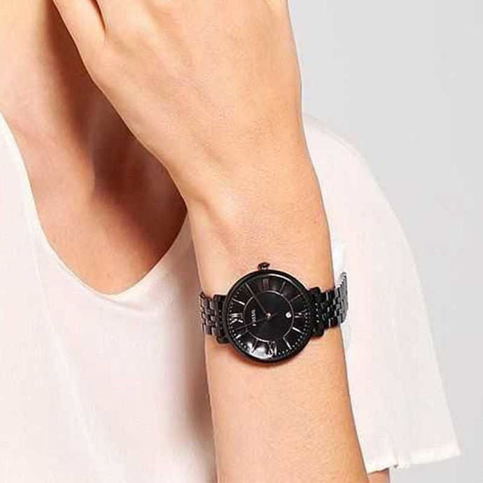 Fossil Jacqueline Black Dial Black Mesh Bracelet Watch for Women - ES3614 Buy Now By Fossil