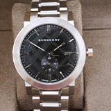 Burberry The City Black Dial Silver Steel Strap Watch for Men - BU9901 Buy Now By Burberry
