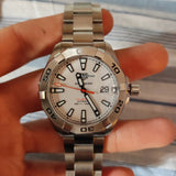 Tag Heuer Aquaracer Calibre 5 Automatic White Dial Silver Steel Strap Watch for Men - WAY2013.BA0927 Buy Now By Tag Heuer