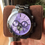 Michael Kors Runway Chronograph Purple Dial Black Steel Strap Watch For Women - MK5954 Buy Now By Michael Kors