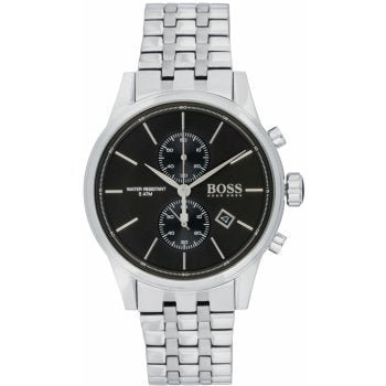 Hugo Boss Jet Black Dial Silver Steel Strap Watch for Men - 1513383 Buy Now By Hugo Boss