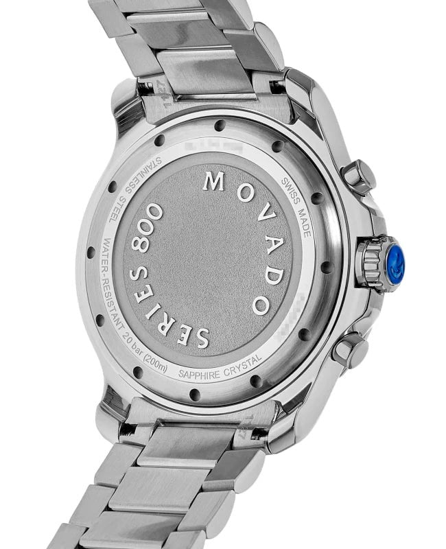 Movado Series 800 Chronograph Black Dial Silver Steel Strap Watch For Men - 2600110 Buy Now By Movado