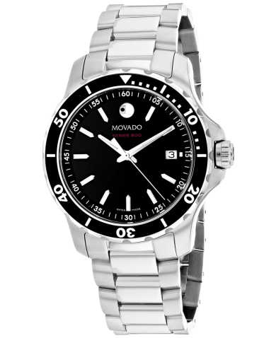 Movado Series 800 Black Dial Silver Steel Strap Watch For Men - 2600135 Buy Now By Movado