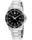 Movado Series 800 Black Dial Silver Steel Strap Watch For Men - 2600135 Buy Now By Movado