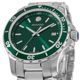Movado Series 800 Green Dial Silver Steel Strap Watch For Men - 2600136 Buy Now By Movado