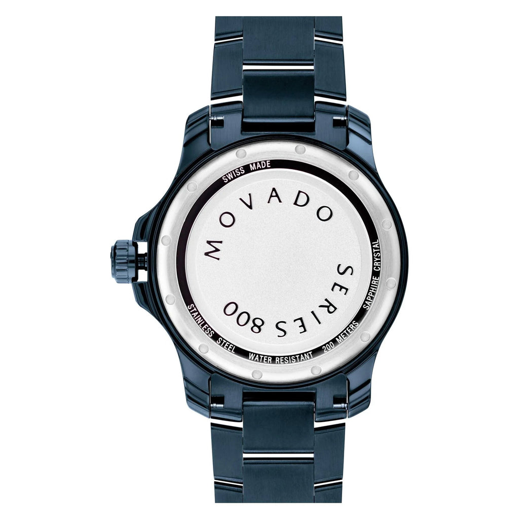 Movado Series 800 Black Dial Blue Ion Plated Steel Strap Watch for Men - 2600139 Buy Now By Movado