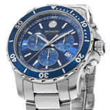 Movado Series 800 Chronograph Blue Dial Silver Steel Strap Watch For Men - 2600141 Buy Now By Movado