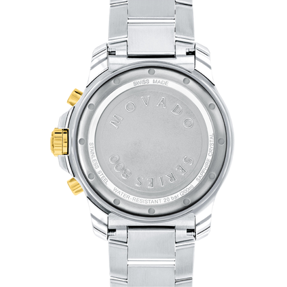 Movado Series 800 Chronograph Black Dial Two Tone Steel Strap Watch For Men - 2600146 Buy Now By Movado