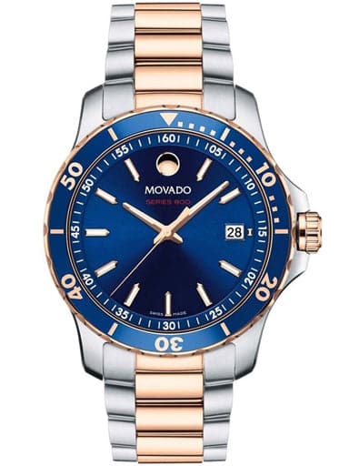 Movado Series 800 Blue Dial Two Tone Steel Strap Watch for Men - 2600149 Buy Now By Movado