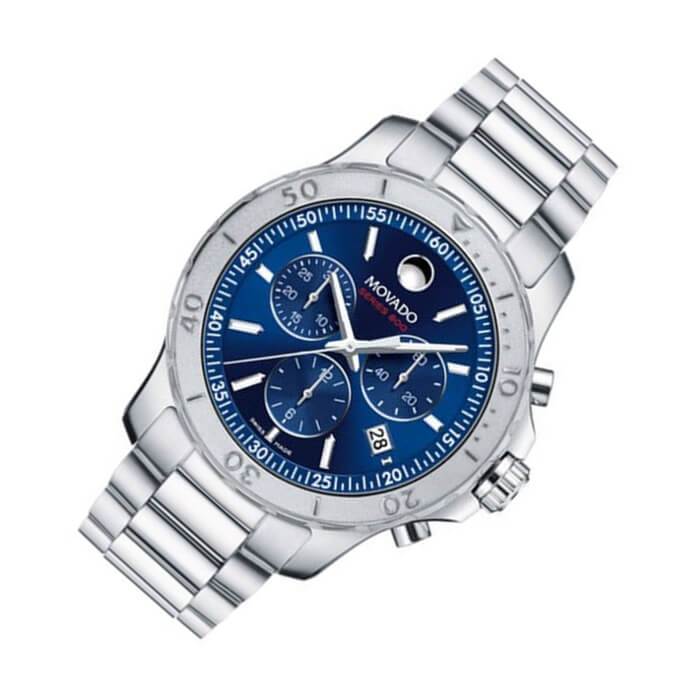Movado Series 800 Blue Dial Silver Steel Strap Watch for Men - 2600151 Buy Now By Movado
