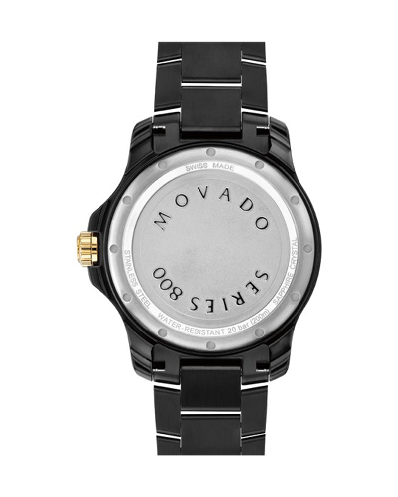 Movado Series 800 Black Dial Black Steel Strap Watch For Men - 2600161 Buy Now By Movado
