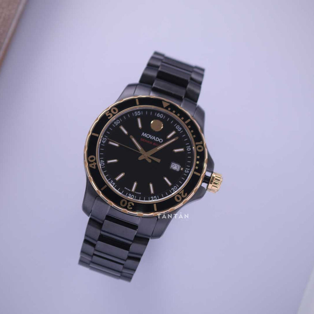 Movado Series 800 Black Dial Black Steel Strap Watch For Men - 2600161 Buy Now By Movado