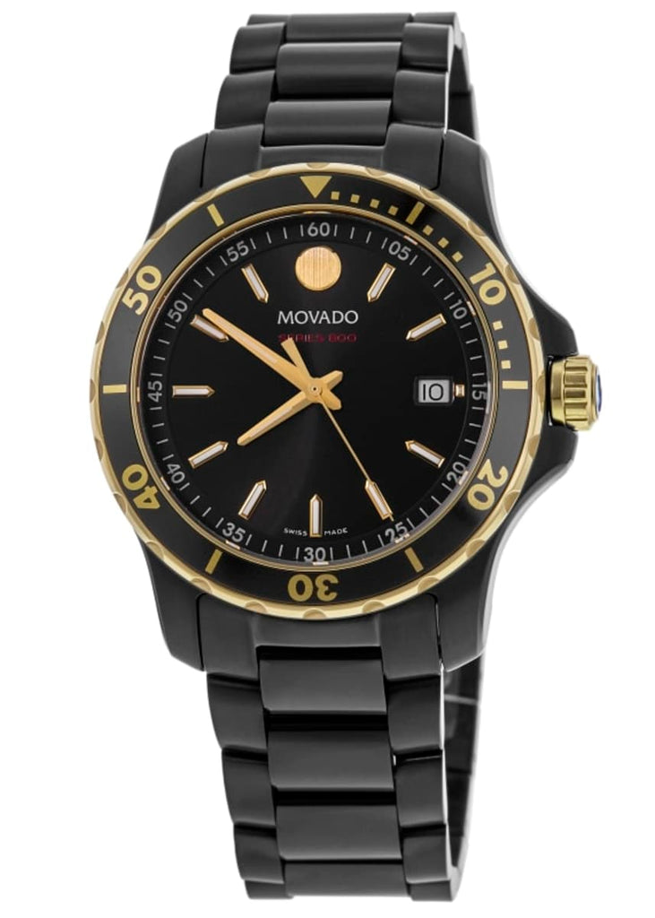 Movado Series 800 Black Dial Black Steel Strap Watch For Men - 2600161 Buy Now By Movado