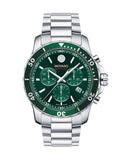 Movado Series 800 Chronograph Green Dial Silver Steel Strap Watch for Men - 2600179 Buy Now By Movado