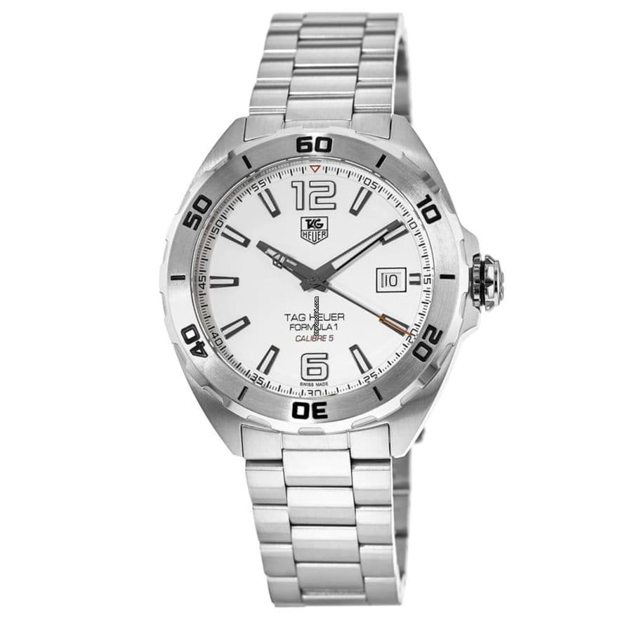 Tag Heuer Formula 1 Calibre 5 Automatic White Dial Silver Steel Strap Watch for Men - WAZ2114.BA0875 Buy Now By Tag Heuer