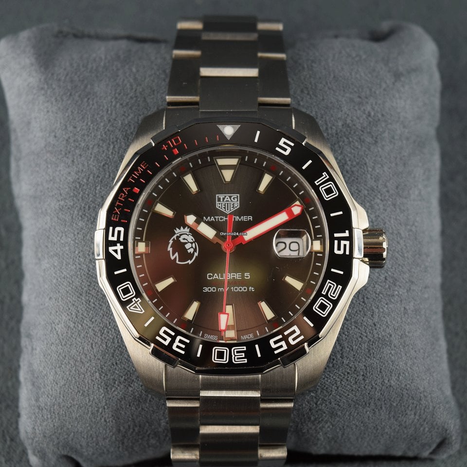 Tag Heuer Aquaracer Calibre 5 Premiere League Edition Black Dial Silver Stainless Steel Watch for Men - WAY201D.BA0927 Buy Now By Tag Heuer