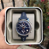 Fossil Boyfriend Sport Chronograph Blue Dial Blue Leather Strap Watch for Women - ES4113 Buy Now By Fossil