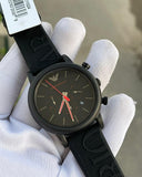 Emporio Armani Luigi Chronograph Black Dial Black Rubber Strap Watch For Men - AR11024 Buy Now By Emporio Armani