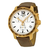 Tissot Quickster Chronograph White Dial Brown Leather Strap Watch For Men - T095.417.36.037.02 Buy Now By Tissot
