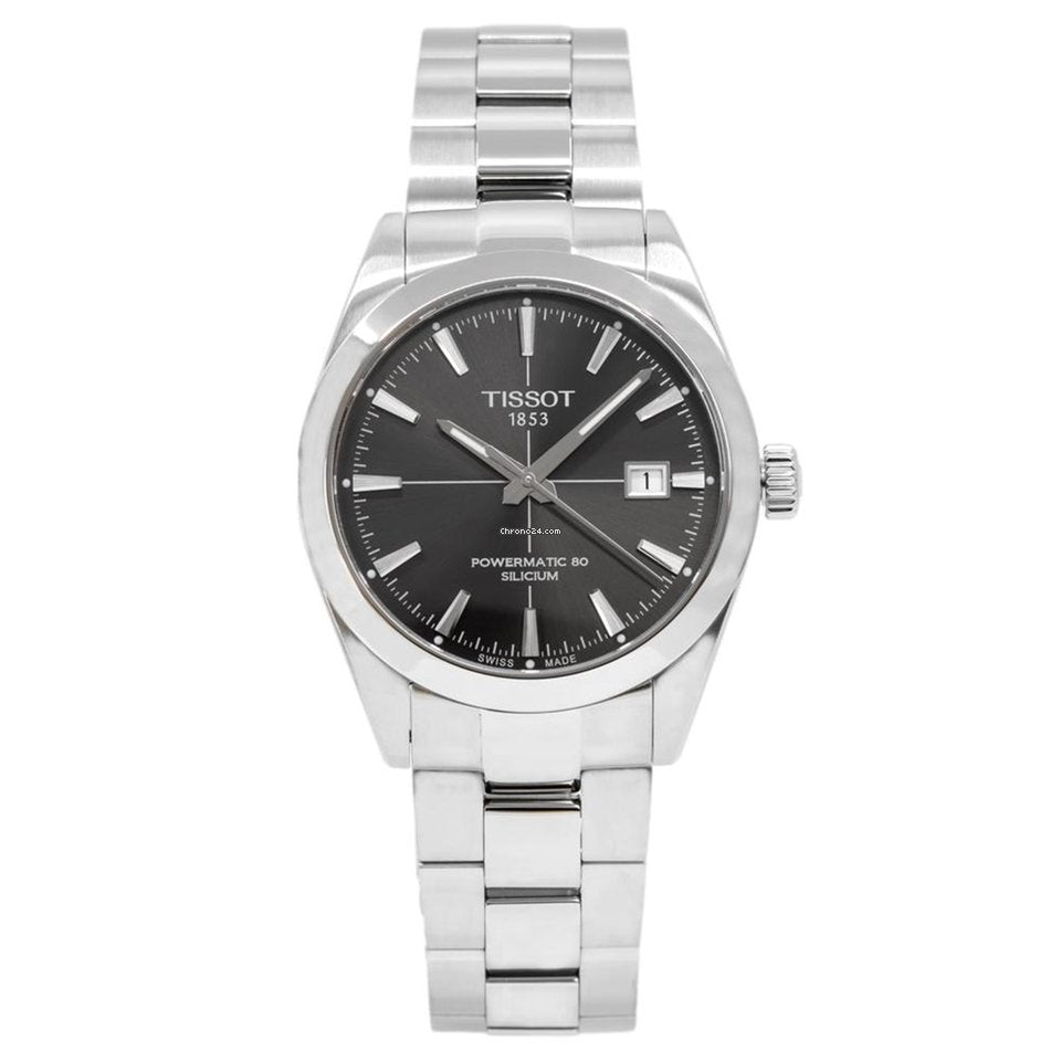Tissot Gentleman Powermatic 80 Silicium Black Dial Silver Steel Strap Watch For Men - T127.407.11.061.01 Buy Now By Tissot