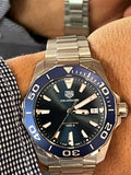 Tag Heuer Aquaracer Blue Dial Quartz Silver Steel Strap Watch for Men - WAY111C.BA0928 Buy Now By Tag Heuer