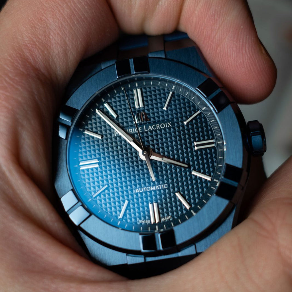 Maurice Lacroix Automatic PVD Limited Edition Blue Dial Blue Silicon Strap Watch For Men - AI6007-PVC00-430-4 Buy Now By Maurice Lacroix