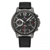 Tommy Hilfiger London Chronograph Grey Dial Black Leather Strap Watch for Men - 1791533 Buy Now By Tommy Hilfiger