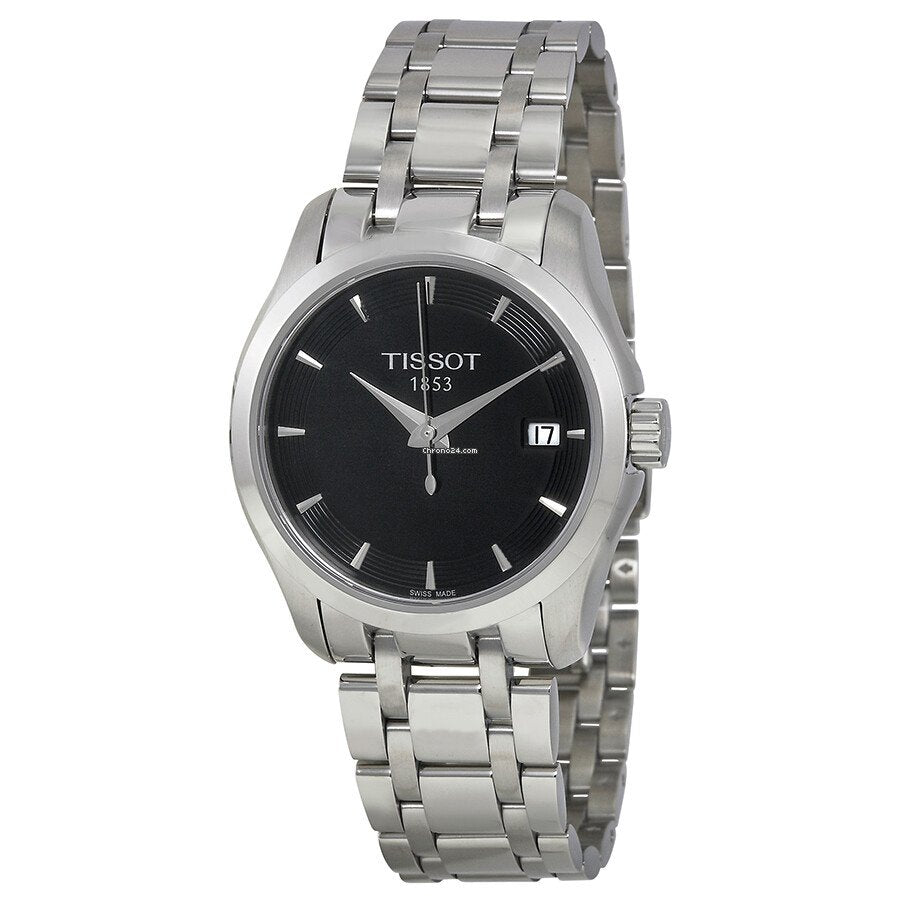 Tissot T Trend Couturier Lady Black Dial Silver Steel Strap Watch For Women - T035.210.11.051.00 Buy Now By Tissot