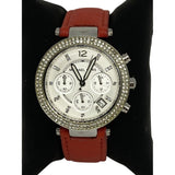 Michael Kors Parker Silver Dial Red Leather Strap Watch for Women - MK2278 Buy Now By Michael Kors