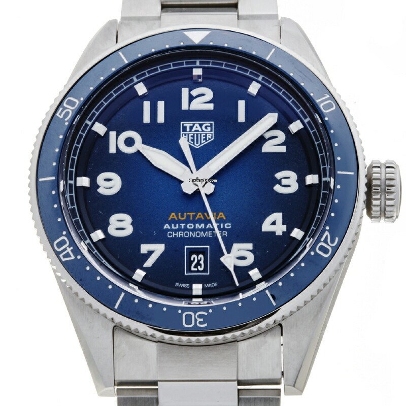 Tag Heuer Autavia Automatic Blue Dial Silver Steel Strap Watch for Men - WBE5116.EB0173 Buy Now By Tag Heuer