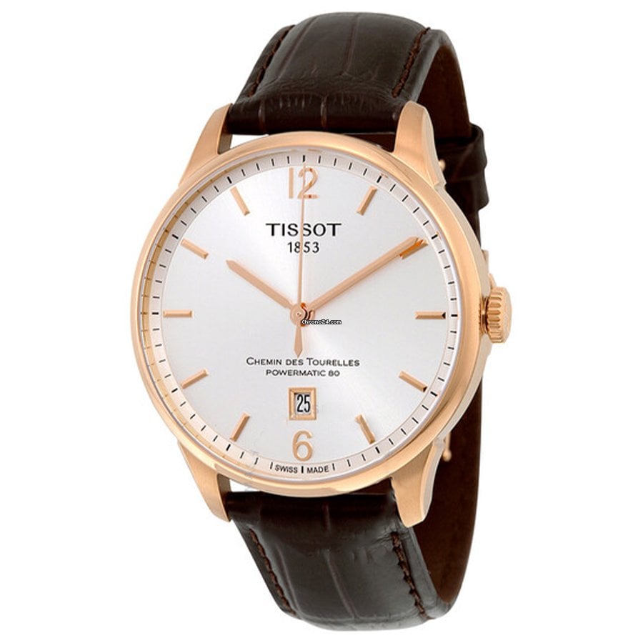 Tissot Chemin Des Tourelles Powermatic 80 Silver Dial Brown Leather Strap Watch For Men - T099.407.36.037.00 Buy Now By Tissot