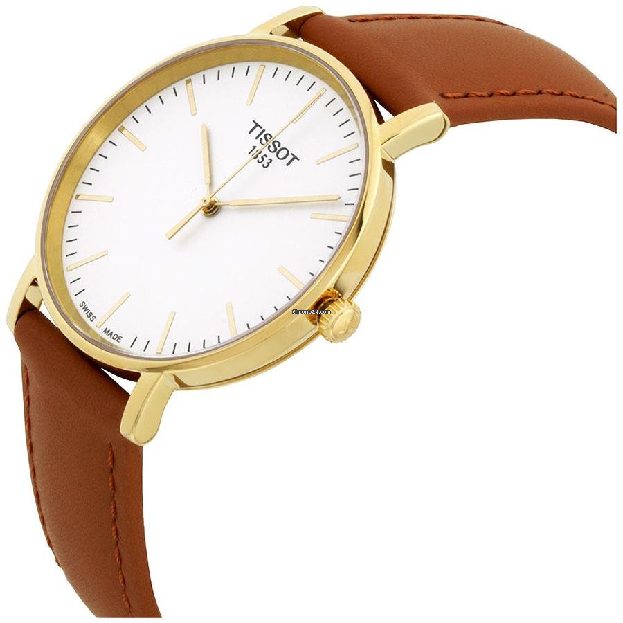 Tissot T Classic Everytime White Dial Brown Leather Strap Watch For Men - T109.410.36.031.00 Buy Now By Tissot