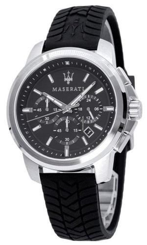 Maserati Successo Chronoraph Black Dial Black Silicon Strap Watch For Men - R8871621014 Buy Now By Maserati