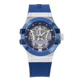 Maserati Potenza Skeleton Dial Quartz Blue Silicon Watch For Men - R8821108028 Buy Now By Maserati