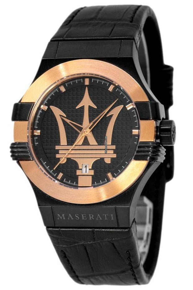 Maserati Potenza Quartz Black Dial Black Leather Strap Watch For Men - R8851108032 Buy Now By Maserati